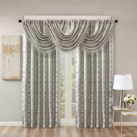 Jacquard Lined Total Blackout Rod Pocket/Back Tab Curtain Panel(Only 1 Pc Panel)