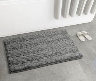 Chenille Bath Rugs Mat for Bathroom Slip-Resistant Shag Extra Soft and Absorbent Bath Rug for Shower Room Machine-Washable Fast Dry (Grey; 60" x 90")