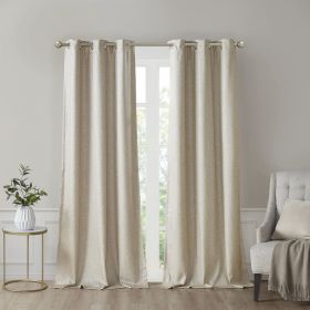 Tonal Printed Faux Silk Total Blackout Curtain Panel Pair(2 Pcs Window Panels)