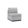 Modern Fabric Linen Middle Module for Modular Sofa Sectional Sofa Couch Accent Armless Chair, Cushion Covers Removable and Washable,Light Grey