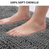 Chenille Bath Rugs Mat for Bathroom Slip-Resistant Shag Extra Soft and Absorbent Bath Rug for Shower Room Machine-Washable Fast Dry (Grey; 60" x 90")