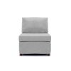 Modern Fabric Linen Middle Module for Modular Sofa Sectional Sofa Couch Accent Armless Chair, Cushion Covers Removable and Washable,Light Grey