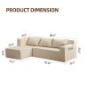 Sectional Couch Covers L Shape Sofa Covers, 2 Pcs Anti-Slip Sofa for 3 + 3 Seaters Chaise Cushion Couch with Pillowcases