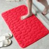 1pc Memory Foam Bath Rug, Cobblestone Embossed Bathroom Mat, Rapid Water Absorbent And Washable Bath Rugs, Non-Slip, Thick