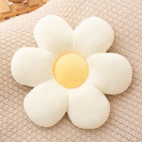 Flower Pillow,Flower Shaped Throw Pillow Butt Cushion Flower Floor Pillow,Seating Cushion (Color: White, size: L)