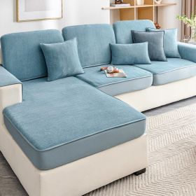 Shanier sofa cover, all inclusive and universal set, new elastic anti slip sofa cushion, all-season universal cover, anti cat scratch (Color: Yuxin Haigang Blue, size: 60*60)