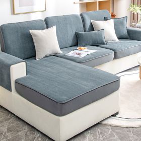 Shanier sofa cover, all inclusive and universal set, new elastic anti slip sofa cushion, all-season universal cover, anti cat scratch (Color: Yuxin Blue Grey, size: 60*60)